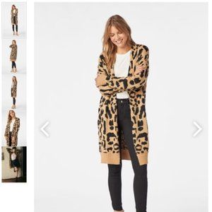 Animal print long cardigan